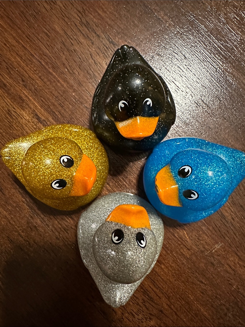 Glitter rubber ducks!! Blue, Gold, Silver, Black